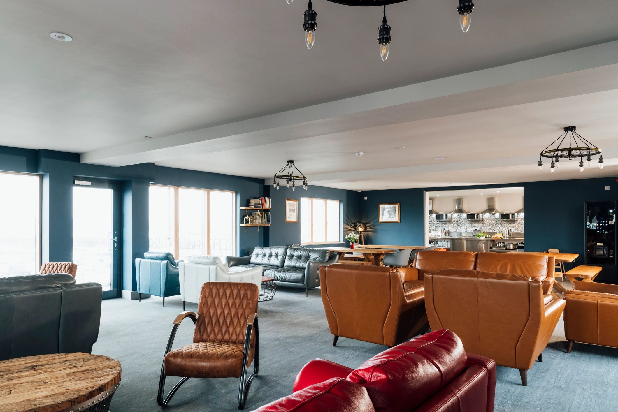 Upscale lounge seating area with comfortable chairs